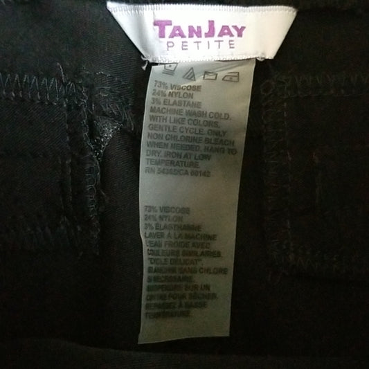 (4) TanJay Classic Black Stretch Viscose Blend Skinny Fit Ankle Pants