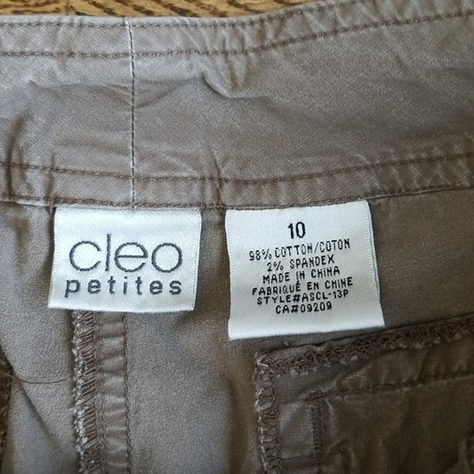(10P) Cleo Petite Cargo Cotton Blend Capri