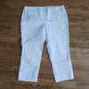 (14) Dalia White Cotton Blend Capri Pants