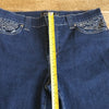 (XL) eunina Jeans U.S.A Dark Wash Embellished Denim Jeans Bling Classic