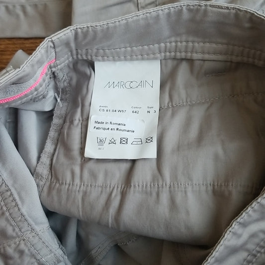 (3) Marc Cain Cargo/Khaki Style Cotton Blend Pants Awesome Details