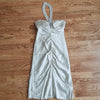 (S) le château Bejeweled Perfectly Ruched Metallic Halter Dress