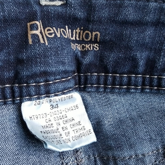 (34) Revolution by Ricki's Brooke Cotton  Blend Denim Capri Jeans