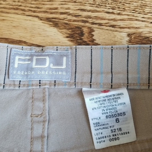 (6) FDJ French Dressing Jeans Natural Fit Pinstripe High Waisted Pants
