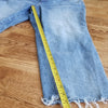 (24) Disney Mickey Mouse Light Wash Cotton Blend Cut Off Denim Jeans Raw Hems