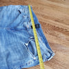 (24) Disney Mickey Mouse Light Wash Cotton Blend Cut Off Denim Jeans Raw Hems