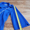 (10P) Tradition Royal Blue Pinstripe Button Up Top with Attached Beaded Necklace