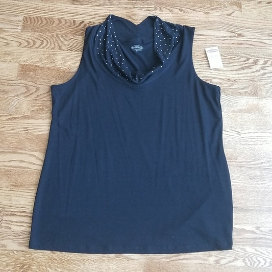 (XL) NWT Northern Reflections Sparkly Cowl Neck Tank Top Rayon Blend