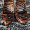 (EU39) MOSCHINO Cheap and Chic Tiger Print Wedge Heels Bow Accent