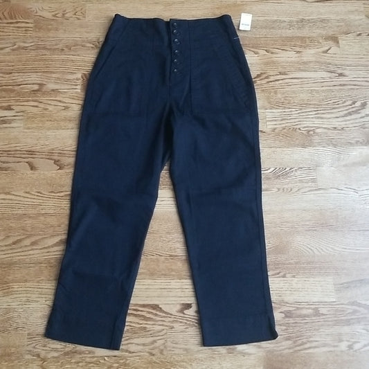 (6) NWT GAP Cotton Blend Black High Rise Ankle Pants with Pockets