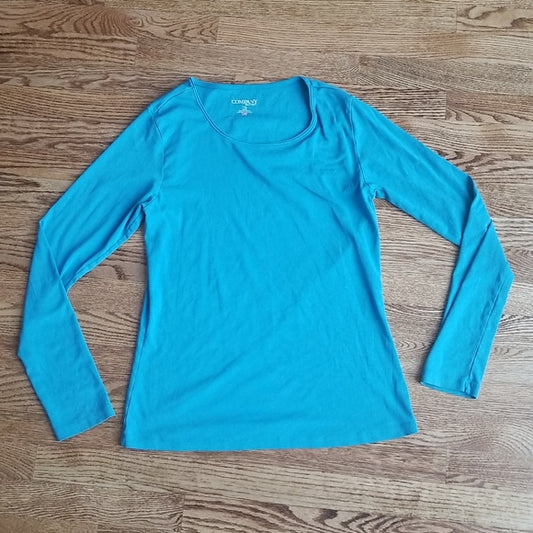 (L) Company Ellen Tracy Solid Color Classic Long Sleeve Tee Made in Canada