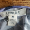 (M) Como Blu Geometric Print Scoop Cowl Neck Colorful Top