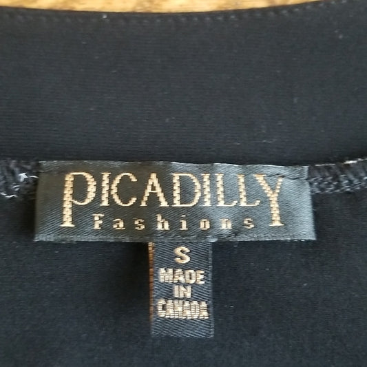 (S) Picadilly Fashions Super Flowy and Feminine Tank Top with Sheer Overlay