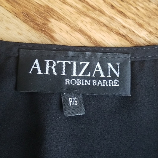 (S) Artizan by Robin Barré Wrap Style Top with Tie Waist Closure