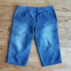 (18) Cotton Blend Denim Capri Casual Comfortable Fitted Summer Vacation