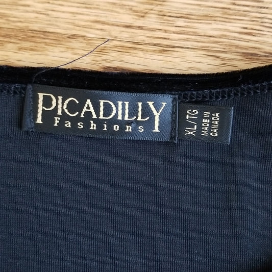 (XL) NWT Piccadilly Fashions Black Velvet Made in Canada Tank Top