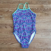 (10-12) George. Youth Girls Khaled Print Brightly Colored One Piece Swimsuit