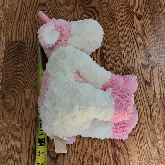 Nat & Jules Super Soft Plush Baby Pink and White Stuffed Cow Cuddly