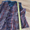 (L) Business Office Work Button Up Vintage Vest Style Victorian Classic Striped