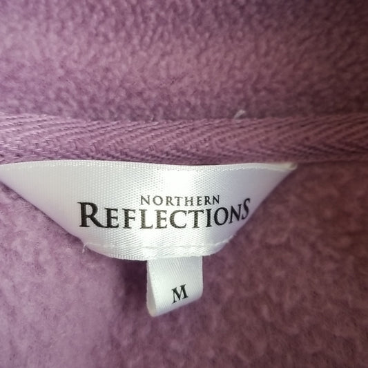 (M) Northern Reflections Festive Embroidered Hoodless Zip Up Fleece Sweater