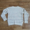 (M) Moth Anthropologie Cozy Knit Sweater Super Soft Silvery + Rainbow Details