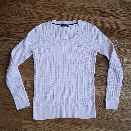 (XS) Tommy Hilfiger Pastel Crew Cable Knit Look Long Sleeve Top/Thin Sweater