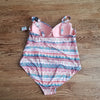 (3X) NWT George. Women's Aztec Print Ruched One Piece Swimsuit Removable Straps