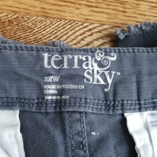 (22W) Terra & Sky Womens Cotton Blend Cargo Shorts Outdoor Camping Summer Hiking