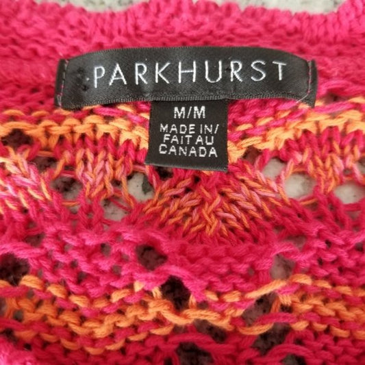 (M) Parkhurst Crochet Long Top Bright Bohemian Cottagecore Vintage Look