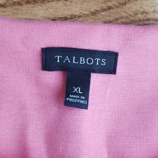 (XL) Talbots Business Casual Short Sleeve Rayon Blend Top