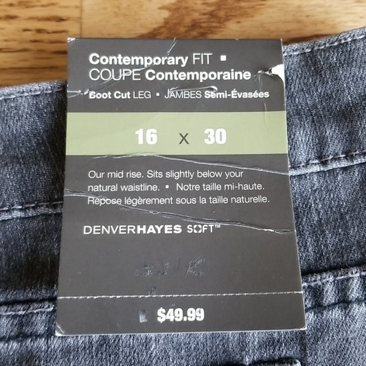 (16) NWT Denver Hayes Grey Contemporary Fit Mid Rise Bootcut Jeans