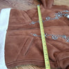 (M) Cripple Creek Vintage Embellished Suede Feel Fleece Trim Hoodless Jacket