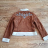 (M) Cripple Creek Vintage Embellished Suede Feel Fleece Trim Hoodless Jacket