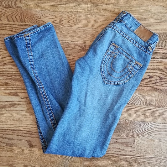 (26W) True Religion Women's Low Rise Slim Fit Jeans Western Distressed