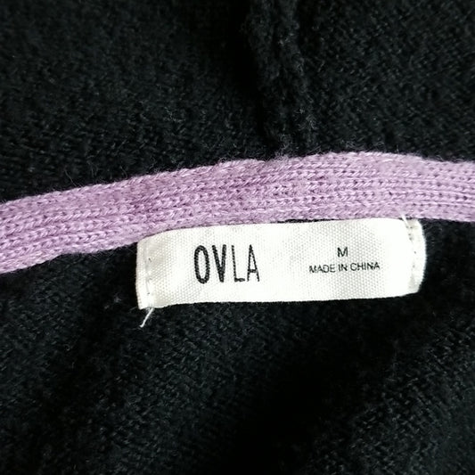 (M) Ovla Animal Print Cozy Knit Long Hooded Cardigan Fall Winter Long Sleeve