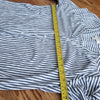 (L) Max Studio Women's Striped Button Down Shirt Soft Business Casual Modern