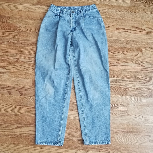 (27) Vintage Northern Reflections High Waisted Light Wash Mom Jeans Trendy Pleat