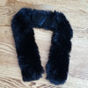 (OS) Black Faux Fur Short Scarf Accents Seasonal Statement Luxury Cozy