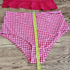(10) NWT Zaful Country Cherry Red Gingham Two Piece Holidays Vacation Summer
