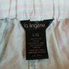 (L) La Lingerie Pinstriped Loose Fit 100% Cotton Pajama Bottoms Cozy