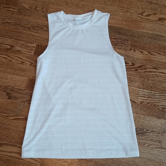 (S) Zyia Active Netted/Eyelet Muscle Tee Athleisure Workout Layering