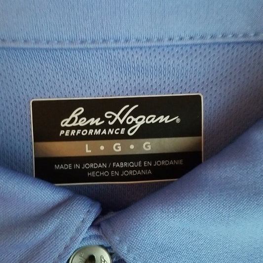 (L) Ben Hogan Performance Men's Athleisure Partial Button Up Shirt Golf Athletic