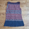 (XS) Jockey Person to Person Geometric Design Ruched Beaded Fancy Tank Top