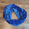 Blue Plaid Thin Tartan Infinity Scarf Accessory Fall Accents Travel Versatile