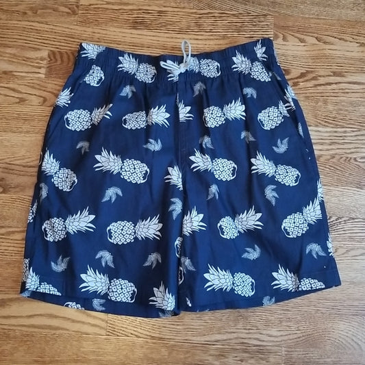 (M) NWT Puma Men's Islands Dock Short in Dark Denim Pineapple Print Vacation