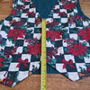 (L) Handmade Holiday Checkered Floral Poinsettia Print Vest