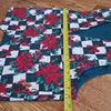 (L) Handmade Holiday Checkered Floral Poinsettia Print Vest