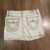 (29W) True Religion Joey White Denim Mini Skirt Western 100% Cotton