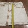 (29W) True Religion Joey White Denim Mini Skirt Western 100% Cotton