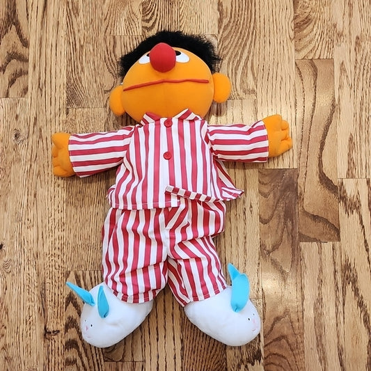 Vintage Sing and Snore Ernie Sesame Street Bunny Slipper Stripes Gift Retro Rare